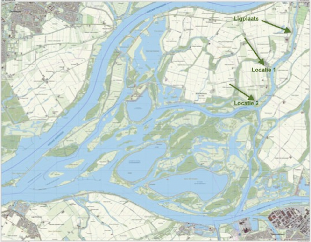 Overzicht-vaste locatie-vaararrangement- plek 1 en 2